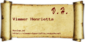 Vimmer Henrietta névjegykártya